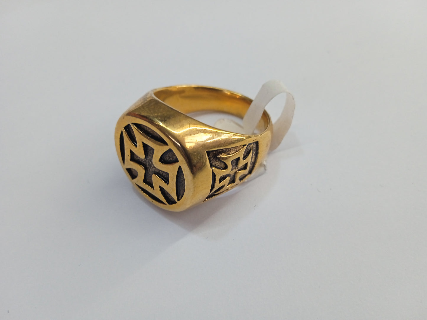 Anel Gold Plated Iron Cross
