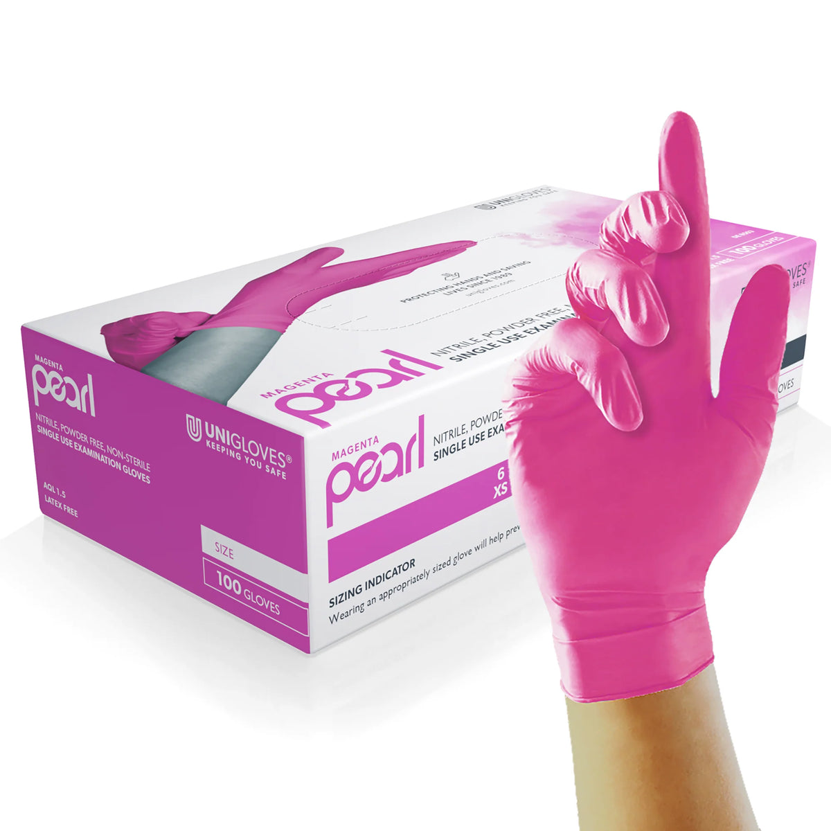 Luvas de Nitrilo Magenta Pearl