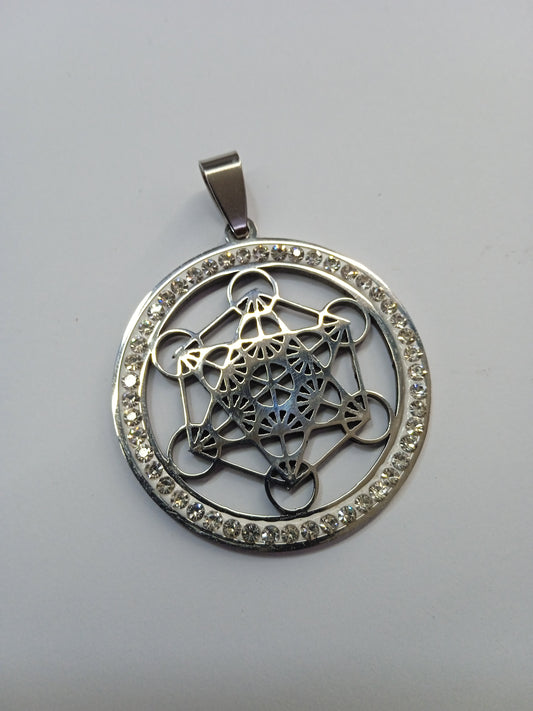 Pendente Cubo de Metatron com Swarovsky