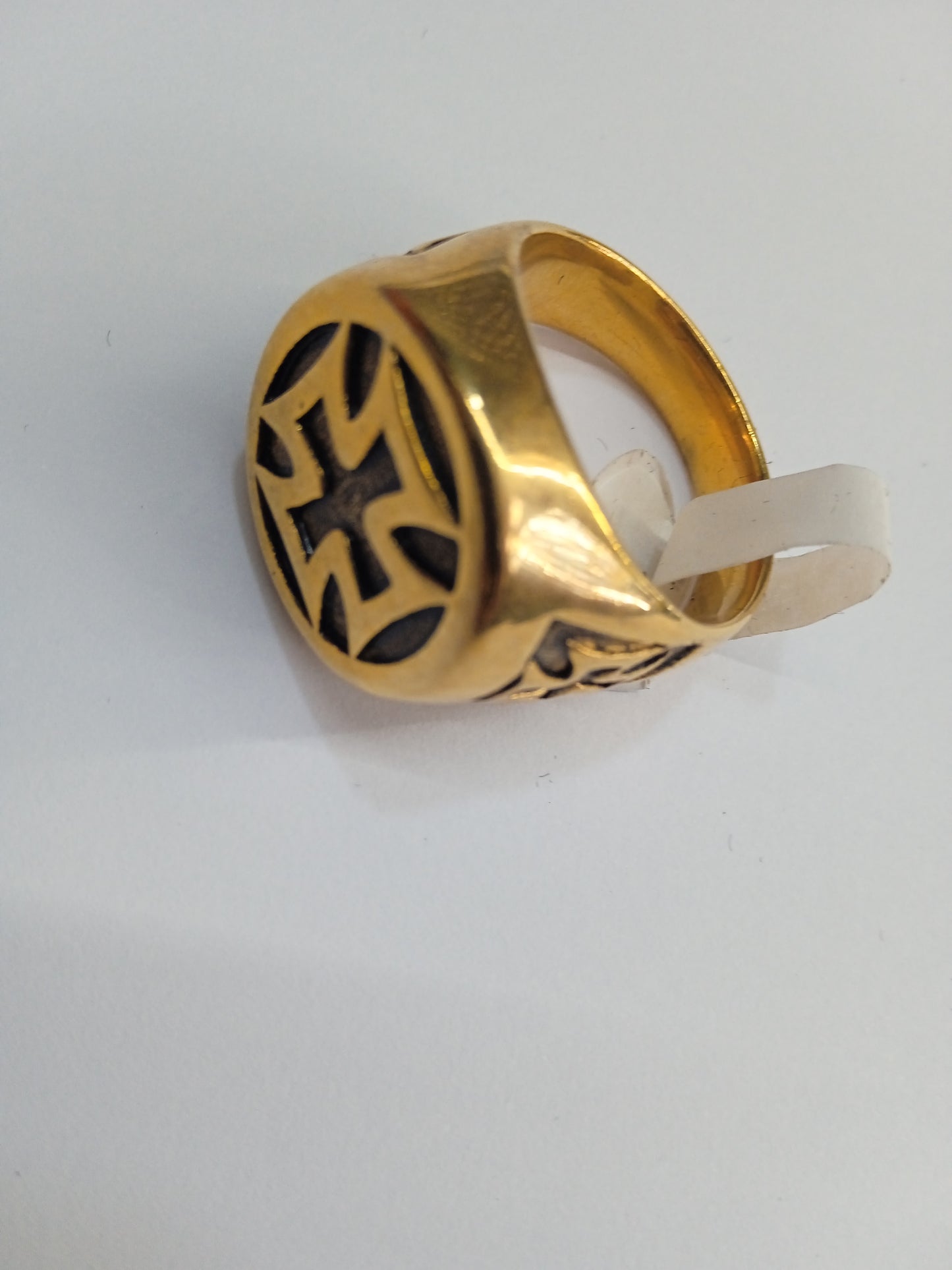 Anel Gold Plated Iron Cross